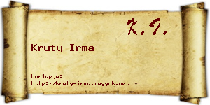 Kruty Irma névjegykártya